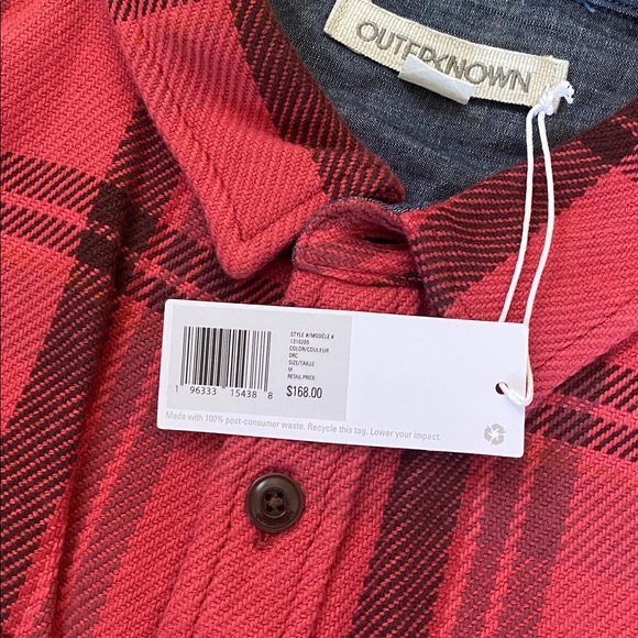New Outerknown blanket shirt check Plaid Shirt 100% organic cotton size M L XL - Picture 5 of 14